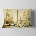 thumbnail image 2 of Designart Old Beautiful Paris - Cityscape Digital Throw Pillow - 12x20, 2 of 5
