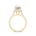 thumbnail image 3 of Rosec Jewels Cultured Freshwater Pearl Diamond Engagement Ring 7 Carat - Pearl Solitaire Ring for Women - 8 mm - AAA Quality, 14K Yellow Gold, US 12.00, 3 of 9