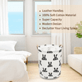 thumbnail image 3 of Laundry Basket, Collapsible Large Laundry Hamper Waterproof with Leather Handle, Dirty Clothes, Baby Kids Toy Storage Baskets Dorm, Black Rabbit, 3 of 6