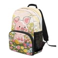 thumbnail image 2 of POLERO 17 Inches School Bag for Girls, Polyester Waterproof Large Capacity Bookbag, Pig In Floral Meadow, 2 of 9
