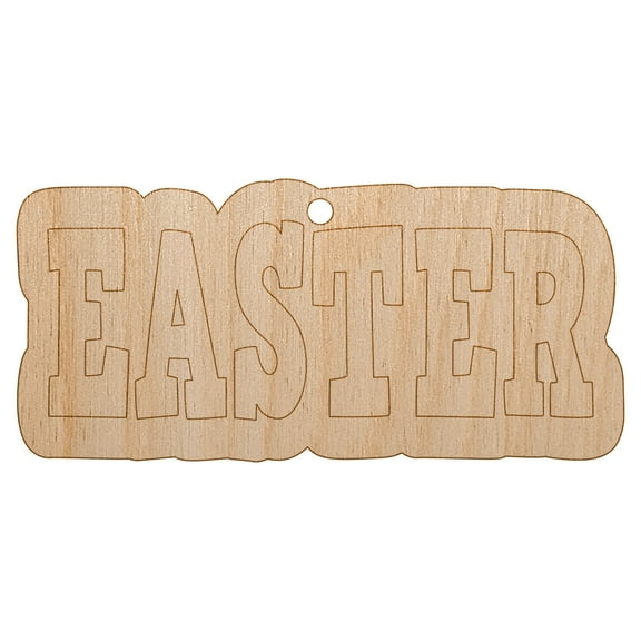 Easter Fun Text Wood Holiday Christmas Tree Ornament Unfinished DIY Pre-Drilled Craft