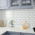 thumbnail image 6 of VEELIKE 6 Sheets White Subway Tiles Peel and Stick Backsplash Tiles for Kitchen Bathroom 12"x12" Waterproof Vinyl Wall Tiles Self Adhesive Wall Sticker Tile Faux White Brick Wall Panels, 6 of 7