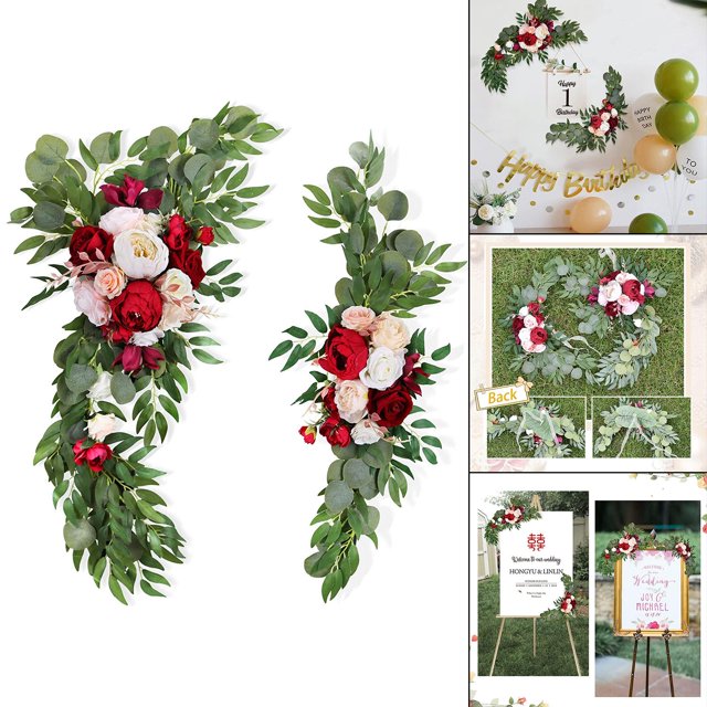 2 uds arreglo Floral Swag Garland flores, pantalla colgante decorativa planta decoración de decoraciones de fondo Soledad Guirnalda de flores
