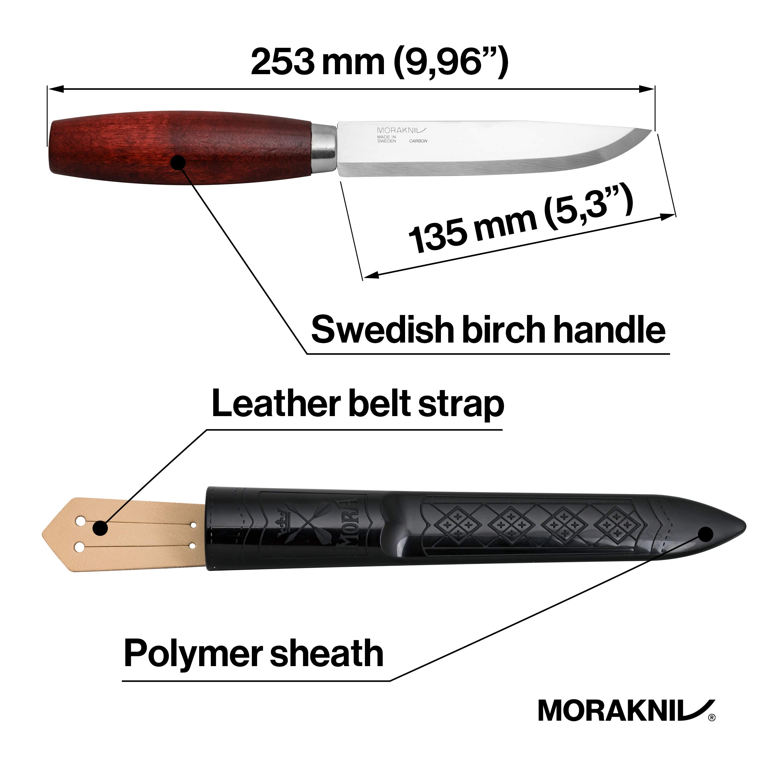 Morakniv Morakniv Knives Classic No. 3 Fixed Blade Red Birch 5.35in Clip Point FS13605