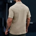 thumbnail image 4 of Plain Tshirts Men Shirts Clearance Sale Mens Solid Color T-Shirt Casual Summer Tops Button Pocket Shirts Short Sleeve Turndown Collar Shirts, 4 of 7