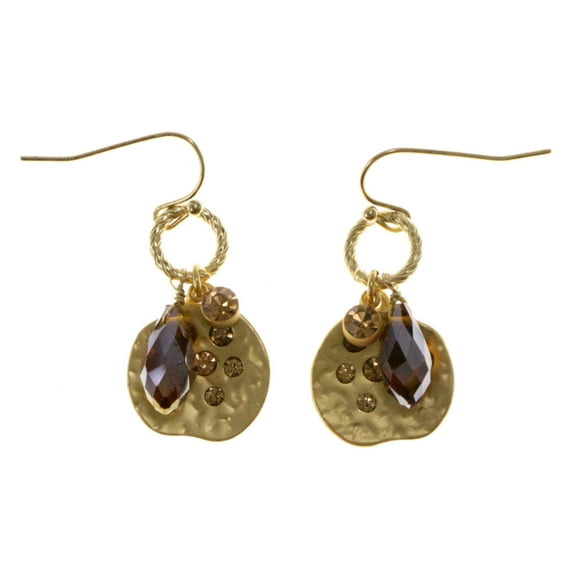 Drop-Dangle Earrings With Brown Bead Accents For Women