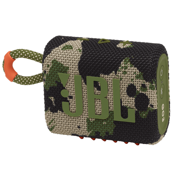 JBL Go 3 Portable Waterproof Bluetooth Speaker, Squad