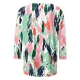 thumbnail image 5 of CYMMPU Loose Fit Round Neck 3/4 Sleeve Tunic Tops Boho Blouses for Women Dressy Casual Floral Printed Fall Fashion Shirts Spring Tops Lightweight Basic T-Shirts Multicolor XL, 5 of 6