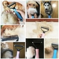thumbnail image 2 of Workhe  Pet Grooming Brush 2 Sided 2 Sided Undercoat Rake Undercoat Rake Hair Knots Removal Dematting Shedding Tool, Blue, 2 of 9