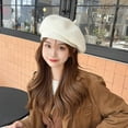 thumbnail image 5 of Knitted Berets for Women French Beret Hats for Women Trendy Painter Cap Beanies Warm Fall Winter Hat Tea Party, 5 of 7