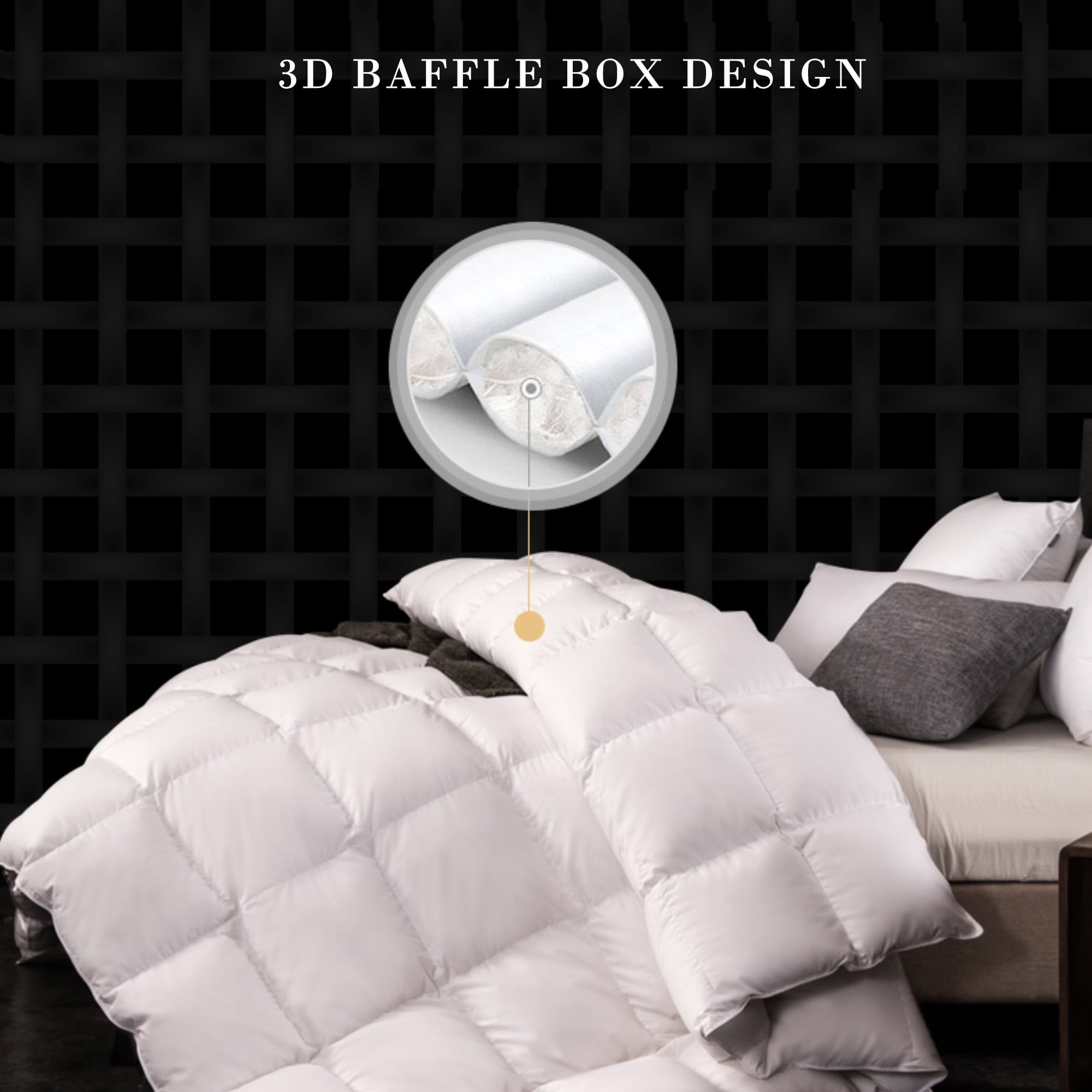 DOMDEC Ultra Soft Warm Heavy Weights Down Comforter Duvet Insert, White, Queen Size