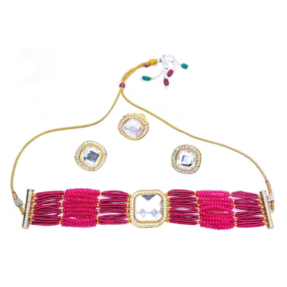 Western/Traditional Fashion Jewellery Set With Earring (SB Pink)