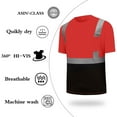 thumbnail image 5 of UVEASISHA Hi Vis Safety Shirts for Men Colorblock Reflective Strips Quick Dry T-Shirt High Visibility Short Sleeve Round Neck Outdoor Construction Work Tees Today Sales Orange L, 5 of 7