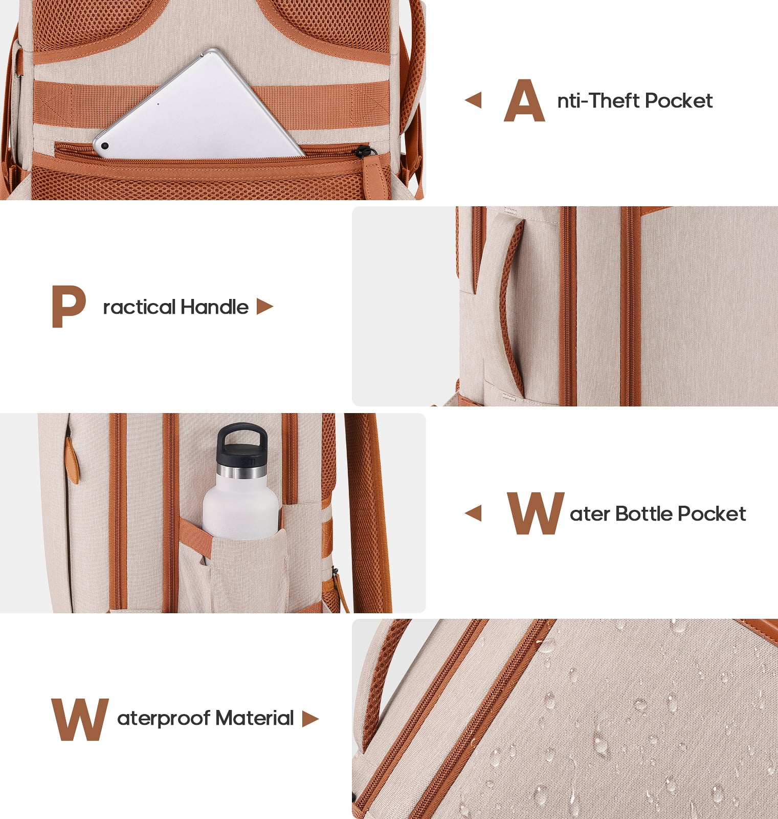 UKEIN Travel Backpack for Men & Women Carry On Backpack Flight Approved 40L Waterproof Anti-Theft Personal Item Backpack with Packing Cubes and Shoe Pocket