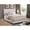 Ivory#1, variant on Ivory Upholstered Eastern King Panel Bed - 87"L X 80"W with Chrome Nailhead Trim, 49.5"H