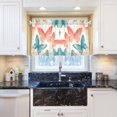 thumbnail image 5 of Yayeee Kitchen Curtains Tier Pair Light Filtering 27"x36" Rod Pocket Short Cafe Window Panel, Watercolor Butterflies, 5 of 7