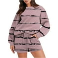 thumbnail image 2 of Puntoco moda mujer cuello redondo estampado Blusa de manga larga + bolsillos sueltos pantalones bolsillos Bandgae conjuntos liquidación Puntoco Puntoco-1435, 2 of 6
