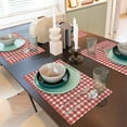 thumbnail image 6 of Placemats Set of 4 / 6, Textured red white plaid Checkered Placemats for Dining Table Indoor/Outdoors Heat Resistant Washable Placemats 18" x 12", 6 of 8