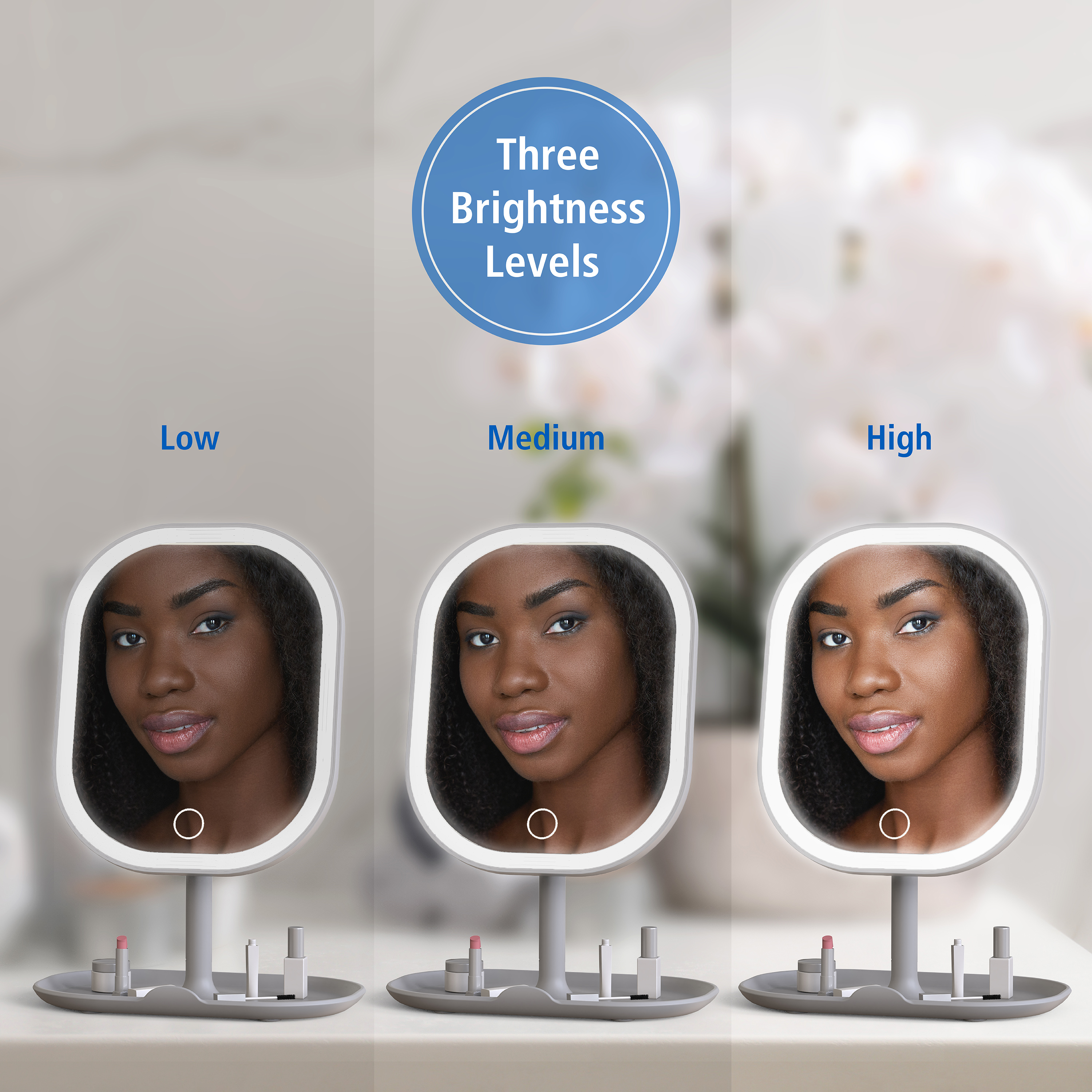 Mainstays Rechargeable Led Vanity Mirror With Storage photo 4
