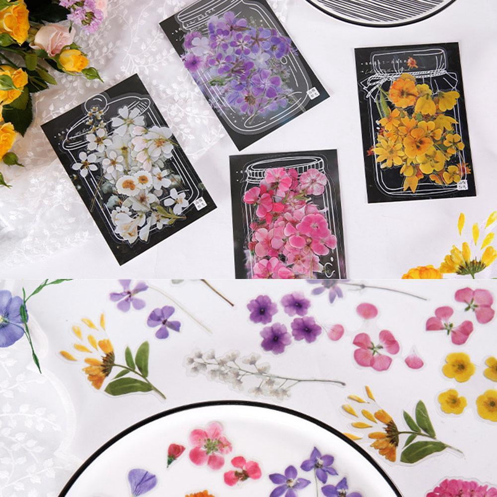Planner Creative Handmade Craft Flower Decal Plant Scrapbooking Label Decoration Paper Stationery Sticker Handbook Decoration Decorative Stickers O8H7