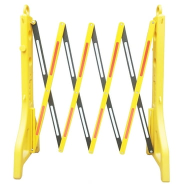 Expandable Mobile Barricade, Safety Barrier Gate Extensible to 8.2 Ft and 38Tall | Plastic Traffic Fence
