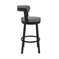 thumbnail image 3 of Swivel Counter Barstool with Curved Open Back and Metal Legs, Light Gray- Saltoro Sherpi, 3 of 5