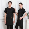 thumbnail image 1 of Delantal de cuello con lazo en la cintura para cocina, ropa de trabajo para restaurantes familiares, delantal unisex multicolor, 1 of 6