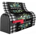 thumbnail image 3 of Wreath Buffalo Plaid Mailbox Covers Black White Plaid and Leaves Mailbox Cover Magnetic Welcome Mail Box Covers Garden Outdoor Decor Standard Size 21 x 18 Inchs, 3 of 6