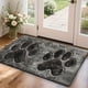 thumbnail image 5 of Felpudo rústico con huella de perro | Felpudo absorbente y antideslizante para interior y exterior | Alfombra lavable para puerta de entrada, cocina y entrada | Poliéster gris de 40 x 60 cm, 5 of 8