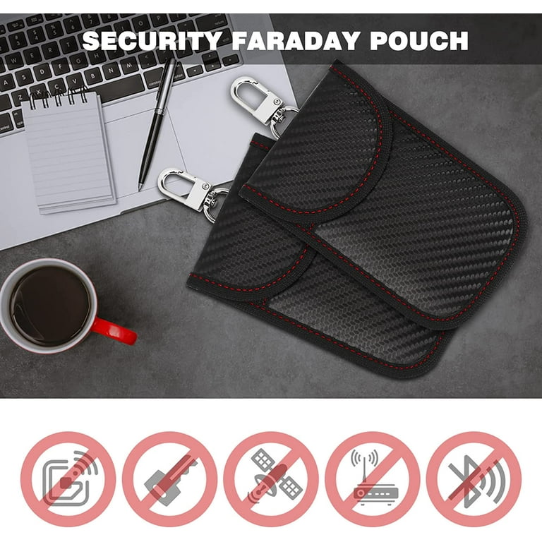 Faraday Pouch for Car Keys, Car Key Signal Blocker, 3 Pack Black Faraday Bag,  RFID Key Pouch, Keyless Signal Blocking Key Case, Anti-Theft Remote Entry  Smart Fobs Protection (Carbon Fiber) 