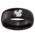 thumbnail image 2 of Tungsten Squirrel 8mm Glossy Black Polished Dome Men Ring, 2 of 2