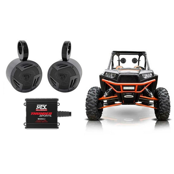 (2) Rockville 5.25" Tower Speakers 2-Ch Amplifier for Polaris/JEEP/ATV/UTV/RZR