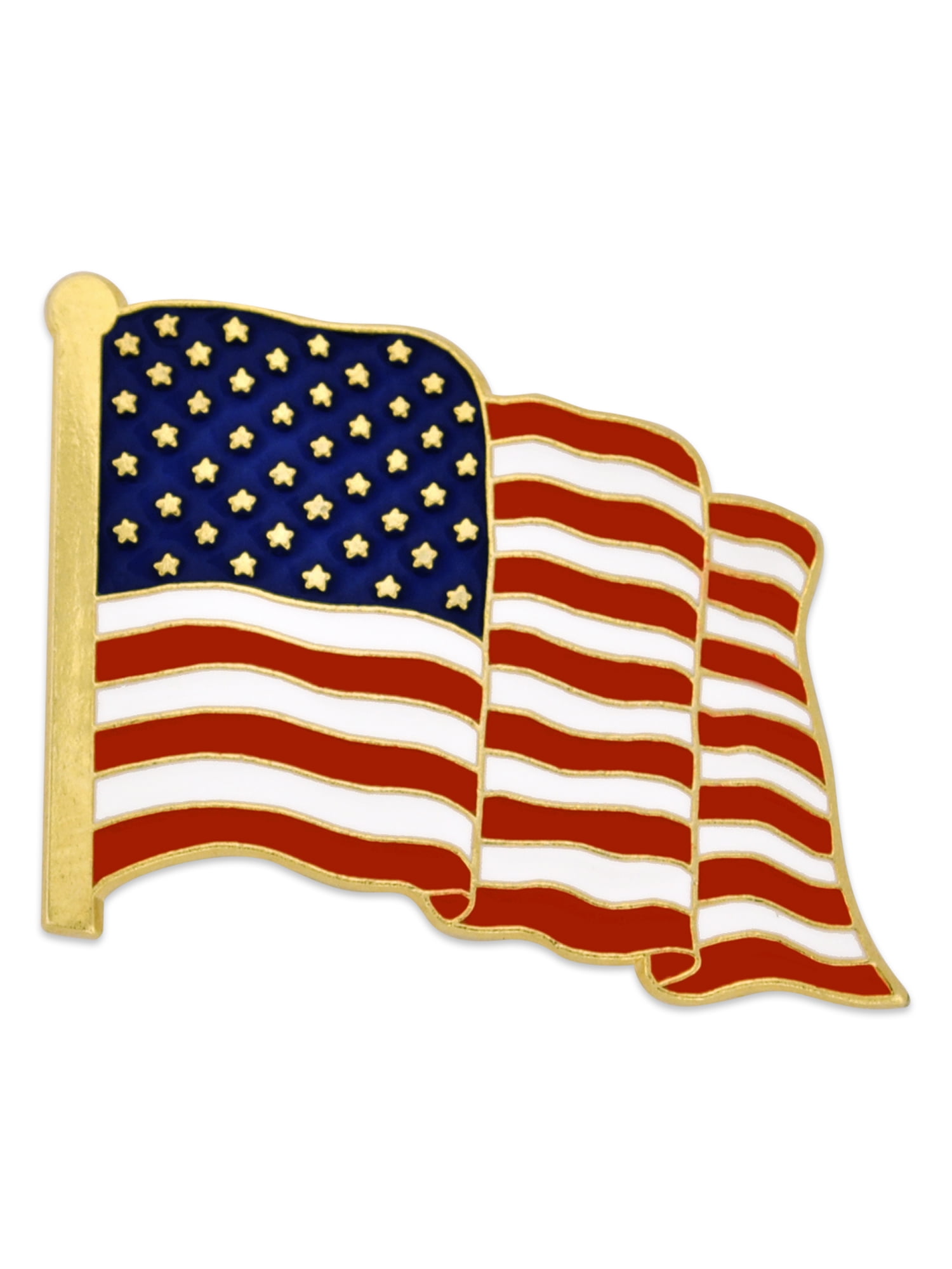 Vintage Missouri USA State Flag Lapel Travel Pin Gold Tone Enamel Collectible 