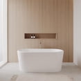 thumbnail image 2 of Ursula 59" Freestanding Bathtub in White with Floor Mounted Faucet, Drain and Overflow Trim in Brushe, 2 of 7