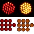thumbnail image 3 of Scitoo fit for Boats Truck Trailer Pickups Universal Side Lights 10x 24LED Amber/Red Stop Turn Signal Tail Light Round Side Marker Clearance Lights Tail Lamps Assembly 12V Trailer Clearance Lights, 3 of 4