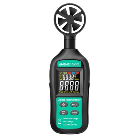 ANENG Handheld Digital Anemometer High Wind Speed/Temperature Meter Digital Meteorograph with LCD Backlight