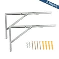 thumbnail image 1 of Dawot Folding Shelf Brackets 24", Heavy Duty Stainless Steel Collapsible Shelf Bracket for Table Work Bench, Space Saving DIY Wall Mounted Bracket, Metal Triangle Bracket, Max Load 330lb(Pack of 2), 1 of 14