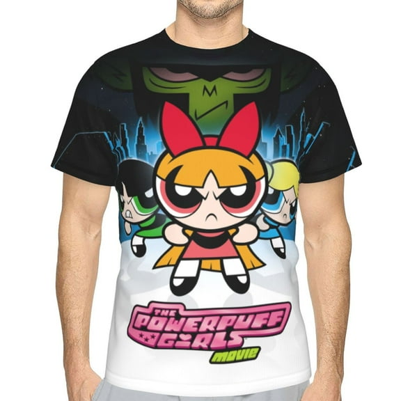Men Women Powerpuff Girls Shirts Short Sleeve Cosplay Adults Anime T-Shirts Crew Neck 3d Printed Tee Tops