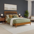 thumbnail image 1 of AFI Orleans Solid Wood Low Profile Sleigh Queen Platform Bed in Light Toffee, 1 of 13