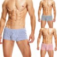 thumbnail image 4 of Calzoncillos Bóxer Sin Costuras Para Hombre, Informales, A Rayas, Transpirables, de Cintura Baja, Pantalones Laterales Estrechos Odeerbi ODB142729, 4 of 4
