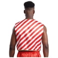 thumbnail image 2 of Aislor Men's Christmas Vest V-Neck Sleeveless Striped Santa Waistcoats Festival Party Top Clubwear Size S-XXL Red&White L, 2 of 7