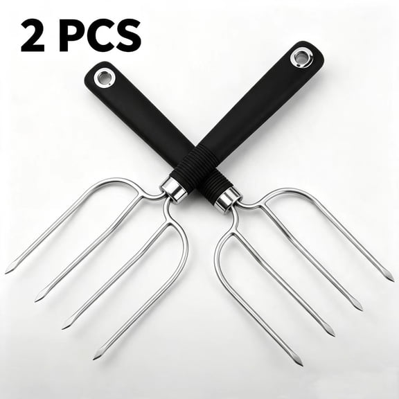 Vruelia 2Pcs Meat Fork,Poultry Roast Forks,Roast Chicken Forks with Slip Grip,Turkey Forks,for BBQ & Th 4220