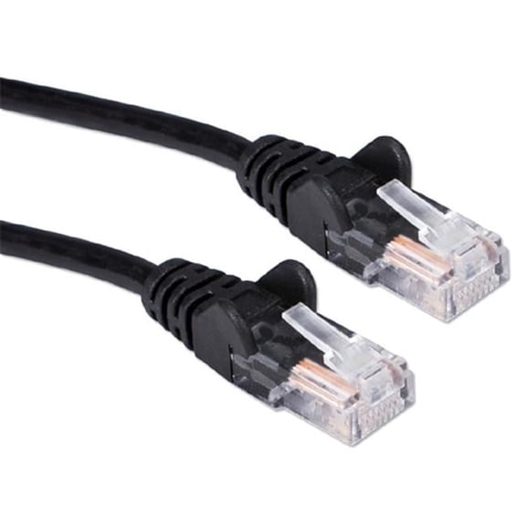 QVS 100 ft. CAT6 Gigabit Flexible Molded Black Patch Cord - Black - 100 ft.
