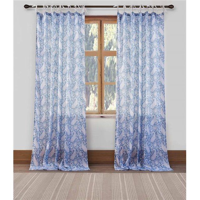 Duck River VIPBL-20 -2419 42,7 x 86,3 Po Vitina Floral Fenêtre Rideau Set&44; Bleu