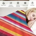 thumbnail image 3 of JEUXUS  Mexican Serape Blanket with Tassel Bright Colorful Stripe Rainbow Throw Blanket Yoga Beach Blanket Tablecloth Sofa Cover(Red, 60" X 82"), 3 of 6