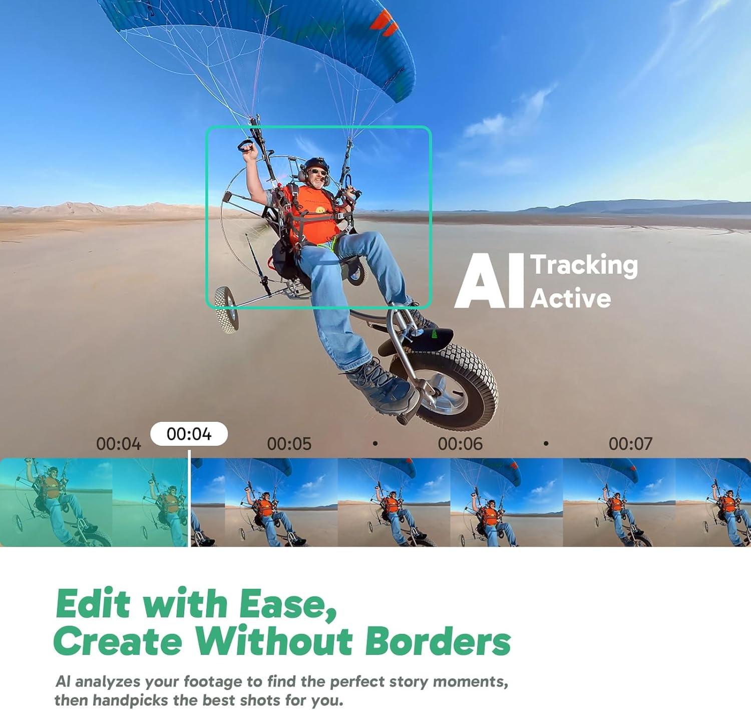 AKASO 360° Action Camera Creator Combo,5.7K 360 Video with 1/2" 48MP Sensors,72MP 360 Photo, 360-SuperSmooth,Touchscreen, Invisible Selfie Stick, 360° Horizon Lock, AI Tracking
