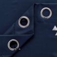 thumbnail image 4 of Cortinas opacas Deconovo con ojales en la parte superior, con estampado triangular y aislamiento térmico, azul marino, 96 cm de ancho x 213 cm de largo, 4 of 7