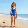 thumbnail image 6 of Girls Swimsuit Contrast Trim Swimwear Girls Solid Color 2 Piece Bathing Suit Padded Sporty Swimsuit for and Youth Age 8-14 Years, 6 of 6