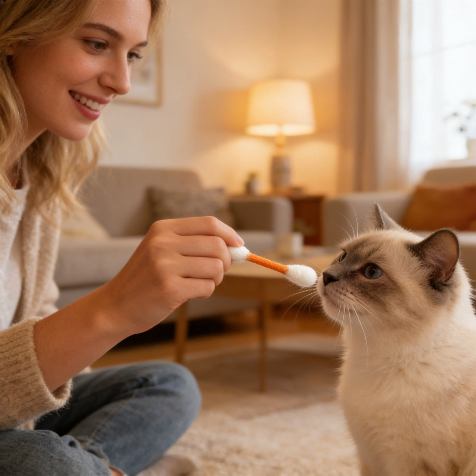 2026 New 6 Pack Cat Qtip Toy, Cotton Swabs Giant Q Tip Cat Toy with Catnip, Cute Cat Toys Interactive Kitty, Soft Plush Cat Kick Stick Cat Lover Gift for Indoor Cats