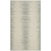 SAFAVIEH Cotton Kilim Kilim Chevron Cotton Area Rug, Dark Green/Ivory, 4' x 6'